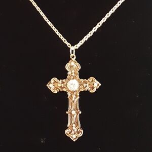 Handmade Cross Pendant Necklace Gold